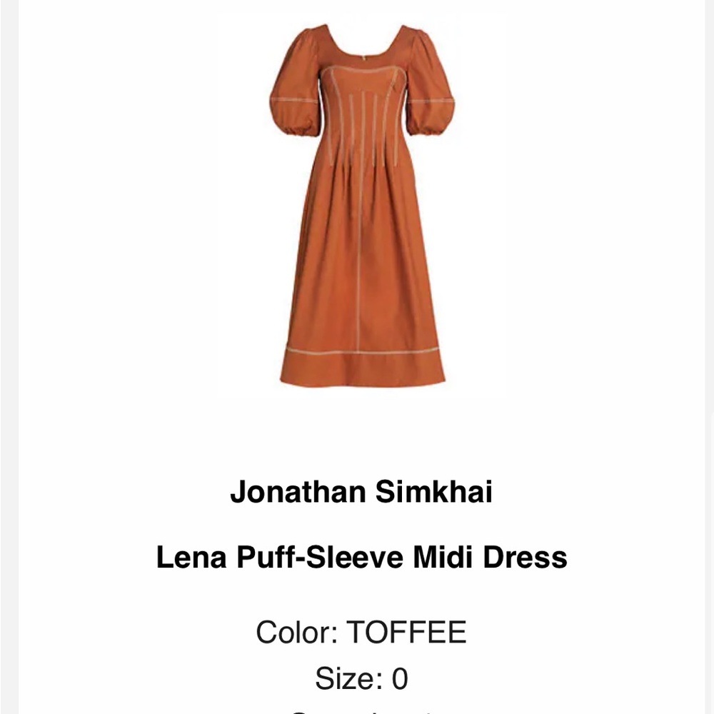 Jonathan Simkhai Lena Puff Sleeve MIDI Dress